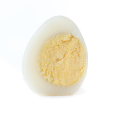 boiled quail eggs on white background