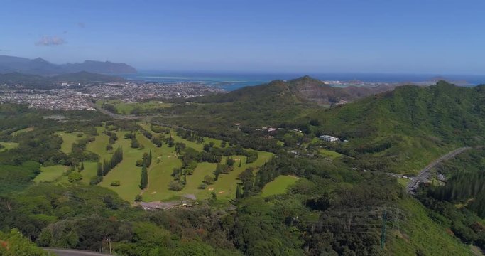 Aerial video of Kaneohe Oahu Hawaii 4k 60p