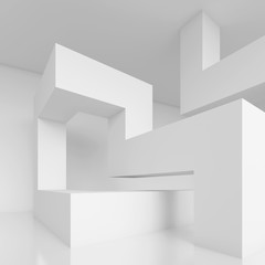 Minimal Geometric Shapes Design. Abstract Creative Futuristic Interior