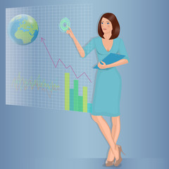 Head-Up Display. She presses the interface.