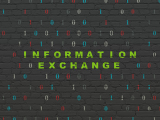 Data concept: Information Exchange on wall background