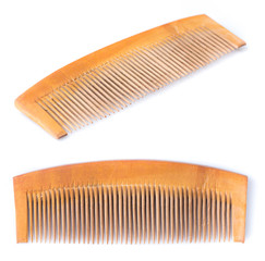 wooden comb on a white background