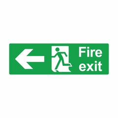 Emergency exit or fire exit sign vector design isolated on white background
