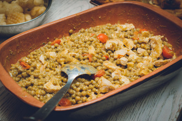 teglia di pomodori e pollo