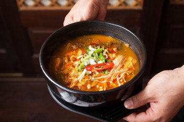 ugeoji tang. Korean-style spicy Cabbage soup.