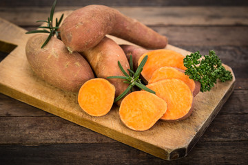Raw sweet potatoes