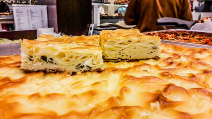 Turkish Su Boregi at patisserie showcase.