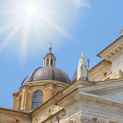 Fototapeta premium Urbino, Italy - August, 1, 2016: City Cathedral in Urbino, Italy