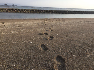 Fototapeta na wymiar Footprints In The Sane