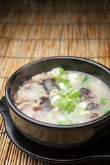 Sundae-gukbap.  Korean Sausage and Rice Soup.