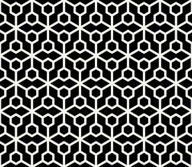 abstract geometric hexagon minimal seamless pattern print
