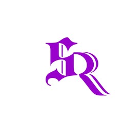 initial letter SR purple color logo vector