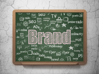 Marketing concept: Brand on School board background