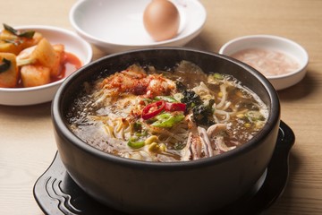 kongnamul gukbap. Bean Sprout and Rice Soup.
