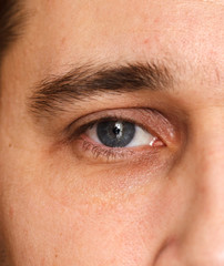 Fototapeta premium open men eye. Macro shooting