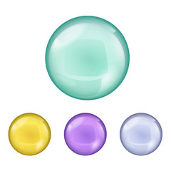 Set of metallic spheres and pearls isolated on white background.