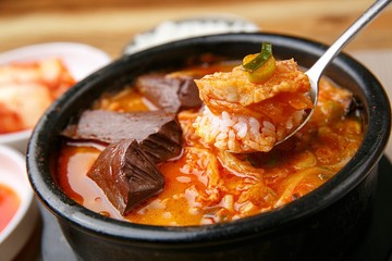 seonji haejangguk. Ox Blood Hangover Soup.