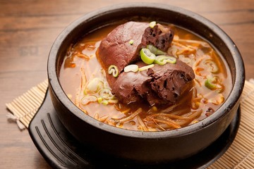 seonji haejangguk. Ox Blood Hangover Soup.