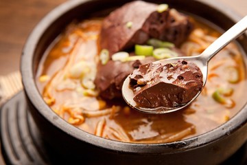 seonji haejangguk. Ox Blood Hangover Soup.
