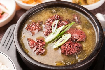 seonji haejangguk. Ox Blood Hangover Soup.