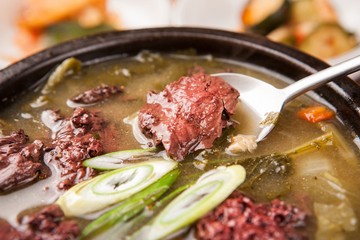 seonji haejangguk. Ox Blood Hangover Soup.