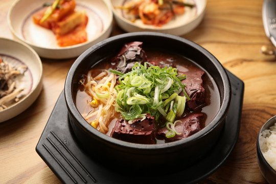 seonji haejangguk. Ox Blood Hangover Soup.