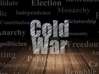 Political concept: Cold War in grunge dark room