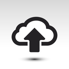 Cloud Upload Icon Vector Illustration. Cloud computing data storage Icon.