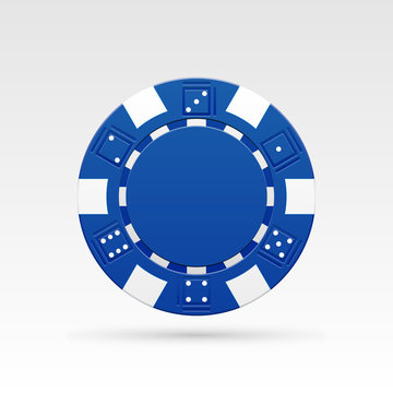 Blue casino chips. Vector illustration