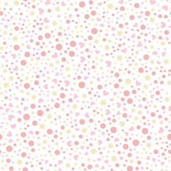 Beautiful seamless romantic pattern with Hearts and peas