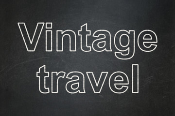 Obraz premium Travel concept: Vintage Travel on chalkboard background