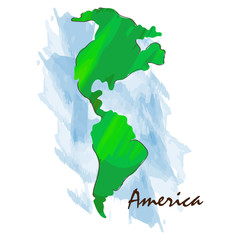 Isolated map of America on a white background, Vector illustration