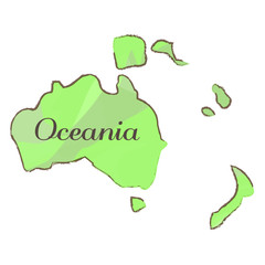 Isolated map of Oceania on a white background, Vector illustration