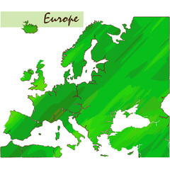 Isolated map of Europe on a white background, Vector illustration