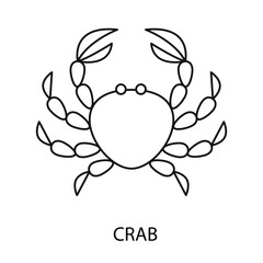 Crab line icon vector illustration.