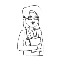 female medical doctor icon image vector illustration design 