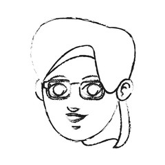 face of young woman icon image vector illustration design 