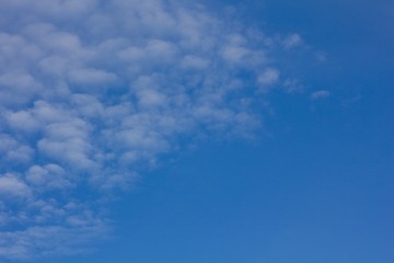 Pure blue sky with clouds.