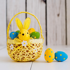 Easter eggs in a basket