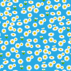 Blue floral seamless pattern