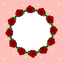 Template for greeting card with roses