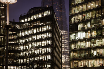 Obraz premium windows of Skyscraper Business Office, Corporate building in London City, England, UK