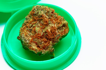 Close up of prescription medical marijuana bud