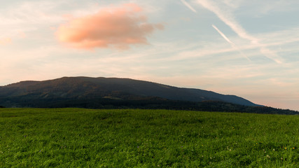 Mountain Kubinska Hola near Dolny Kubin in Slovakia on sunset © oscity