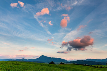 Mountain choc on sunset near Dolny Kubin in Orava region in northern Slovakia