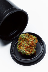 Close up of prescription medical marijuana bud