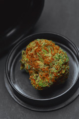 Close up of prescription medical marijuana bud