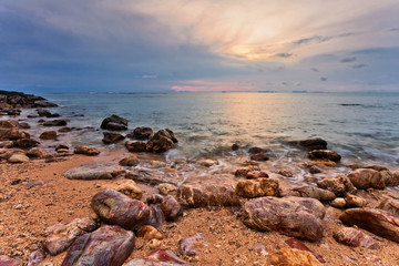 Gloomy tropical sunset