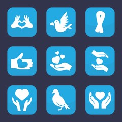 Set of 9 hope filled icons