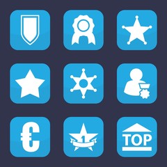 Set of 9 badge filled icons